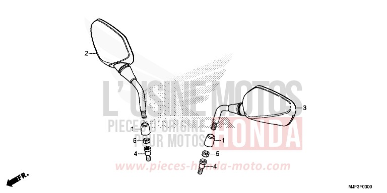 MIROIR de CTX700 ABS PEARL FADELESS WHITE (NH341) de 2014